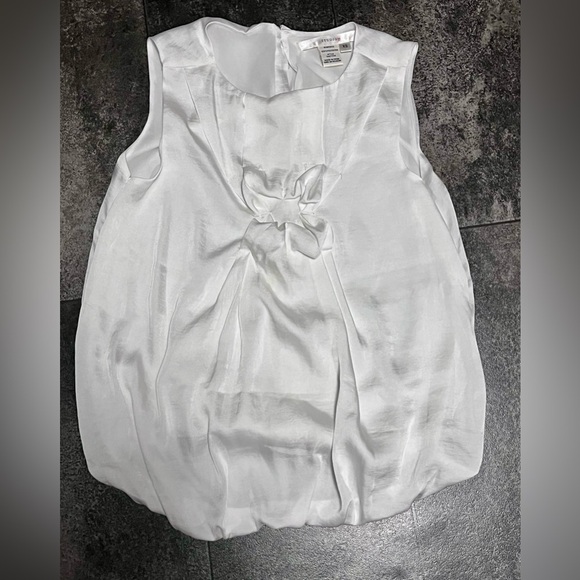 Studio M Tops - Silky Dressy White Sleeveless Top